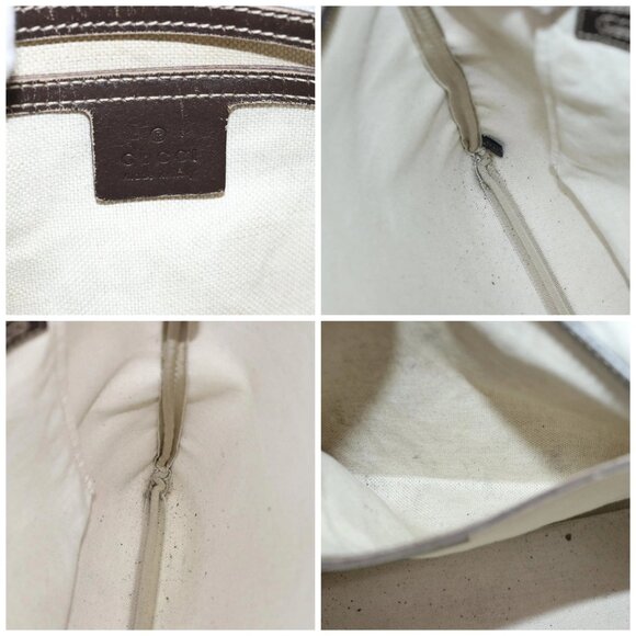 GUCCI GG Supreme Shoulder Bag PVC Leather Beige - Picture 15 of 16